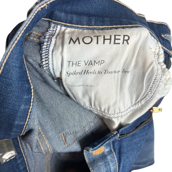 Mother Jeans Women’s Size 26 The Vamp Spiked Heels to Tractor Wheels In Blue - Picture 6 of 6